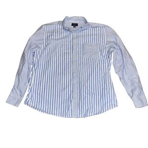Charles Tyrwhitt Dress Shirt Mens XL Blue White Stripe Slim Fit Button Down